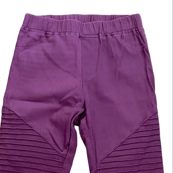 Umgee Burgundy Wine Moto Ankle Zip Leggings Size Small - Picture 3 of 8